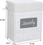 Laundry Hamper with Lid Laundry Basket - White