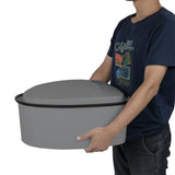 Portable Toilet with Non-slip Mat - Grey