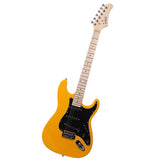 Glarry GST Stylish Electric Guitar Kit with Black Pickguard Orange