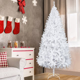 7FT Metal Legs White Christmas Tree with 950 Branches