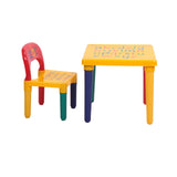 Children Letter Table Chair Set Yellow & Red