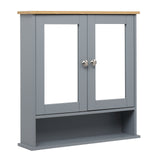 FCH 2 Mirror Door 1 Storage Layer MDF Spray Paint Bathroom Wall Cabinet Gray