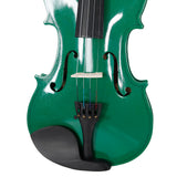 4/4 Acoustic Violin Case Bow Rosin Green