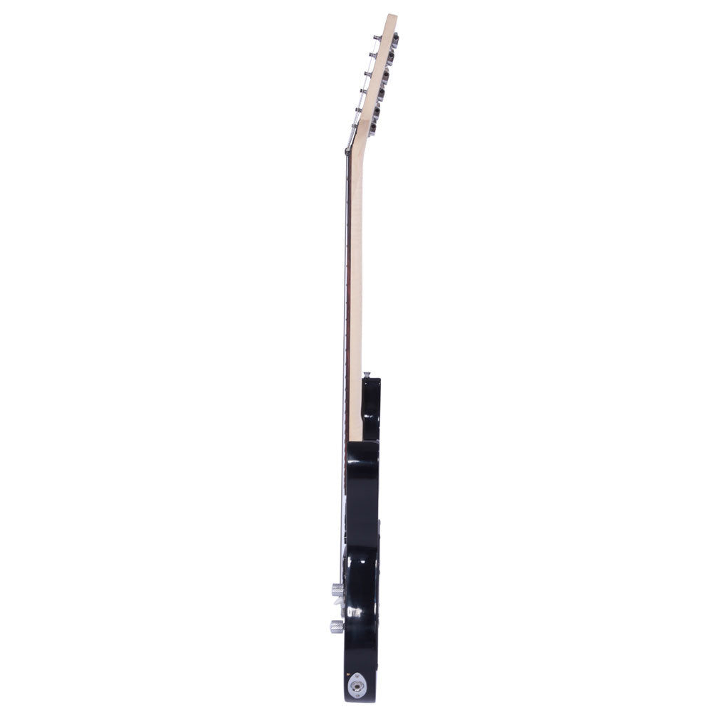 Glarry 170 Electric Guitar Novice Guitar Bag Strap Paddle Rocker Cable Wrench Tool Black