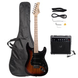 Glarry GST Stylish Electric Guitar with Black Pickguard Sunset Colour- Full Kit