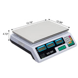 40kg/5g Digital Price Computing Scale for Vegetable UK Plug Silver & White