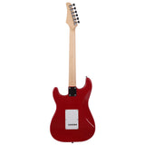 Glarry GST Maple Fingerboard Electric Guitar Bag Shoulder Strap Pick Whammy Bar Cord Wrench Tool Red