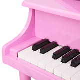 Wooden Toys 30-key Children's Wooden Piano with Music Stand, Mechanical Sound - Pink - LiamsBargains.co.uk