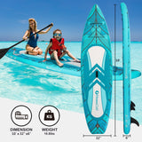 Fitness Club Inflatable Surfboard Complete Kit - Large Size - Blue