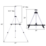 New Artist Aluminium Alloy Folding Easel Light Weight And Carry Bag White