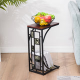 Iron Side Table Coffee Table Brown