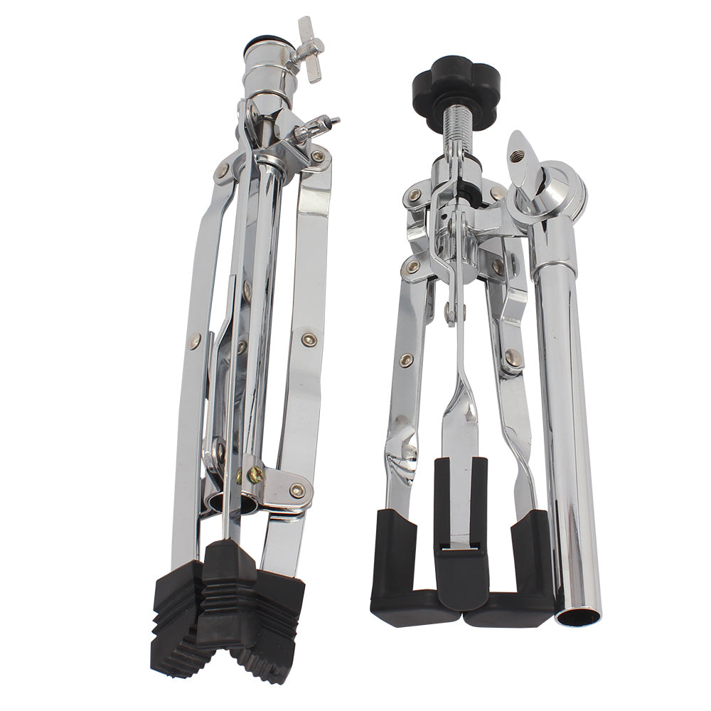 Chrome Plated Dumb Snare Drum Stand Tripod Silver