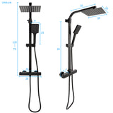 Rain Shower Heads System Including Rain Fall Shower Head and Handheld Shower Head Black
