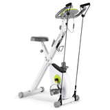 FitnessClub Exercise Bike with Resistance Bands and LCD Monitor