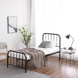 Single Layer Round Tube Arc Frame Vertical Strip with Bed Foot 3ft Iron Bed - Black