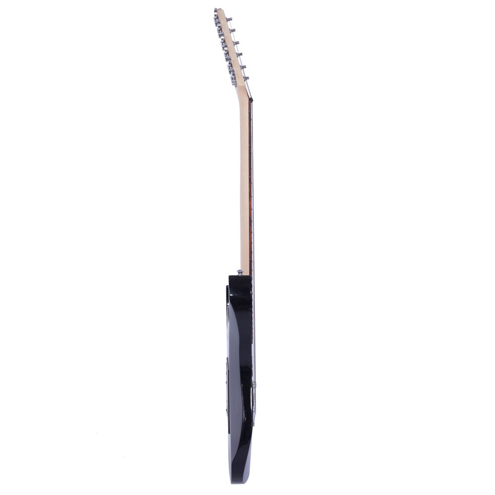 Glarry 170 Electric Guitar Novice Guitar Bag Strap Paddle Rocker Cable Wrench Tool Black
