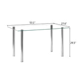 Simple to Assemble Transparent Glass Dinner Table