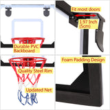 Wall Mount Clear Basketball Backboard with Basketball & Pump Maximum Applicable Ball Diameter 5" - LiamsBargains.co.uk