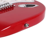 Glarry GST Maple Fingerboard Electric Guitar Bag Shoulder Strap Pick Whammy Bar Cord Wrench Tool Red