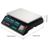 40kg/5g Digital Price Computing Scale for Vegetable UK Plug Silver & Black