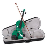 4/4 Acoustic Violin Case Bow Rosin Green