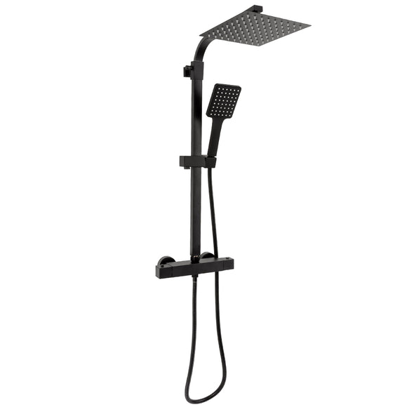 Rain Shower Heads System Including Rain Fall Shower Head and Handheld Shower Head Black