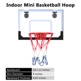 Wall Mount Clear Basketball Backboard with Basketball & Pump Maximum Applicable Ball Diameter 5" - LiamsBargains.co.uk