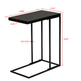 Artisasset Black MDF Countertops Grey Wrought Iron Base Single Layer Snack Table