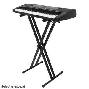 Glarry Dual-tube X-Shape Keyboard Stand Black