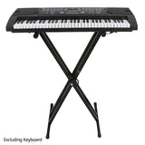 Glarry Dual-tube X-Shape Keyboard Stand Black