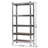 Heavy Duty 5 Tier Metal Galvanized Shelving Rack Unit Garage Storage Shelf Silver UK