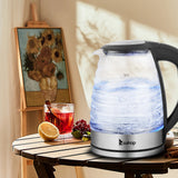 HD-1858L 1.8L  220V 2000W Electric Kettle Stainless Steel High Quality Borosilicate Glass Blue Light