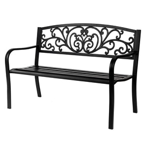 50" Iron Outdoor Courtyard Decoration Park Leisure Bench