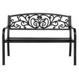 50" Iron Outdoor Courtyard Decoration Park Leisure Bench