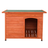 Waterproof Wood Dog House Pet Shelter Natural Wood Colour L
