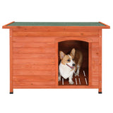 Waterproof Wood Dog House Pet Shelter Natural Wood Colour L