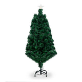 4ft 120 Branch Fiber Optic PVC Branch Iron Bracket Christmas Tree Green