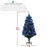 4ft 120 Branch Fiber Optic PVC Branch Iron Bracket Christmas Tree Green