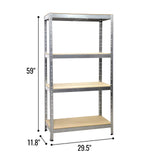 4 Tier Heavy Duty Metal Galvanised Shelving Rack Unit Garage Storage Shelf UK