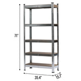 Heavy Duty 5 Tier Metal Galvanized Shelving Rack Unit Garage Storage Shelf Silver UK