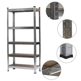 Heavy Duty 5 Tier Metal Galvanized Shelving Rack Unit Garage Storage Shelf Silver UK