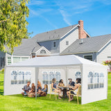 10'X20' Outdoor Party Tent with 4 Removable Sidewalls, Waterproof Canopy Patio Wedding Gazebo, White
