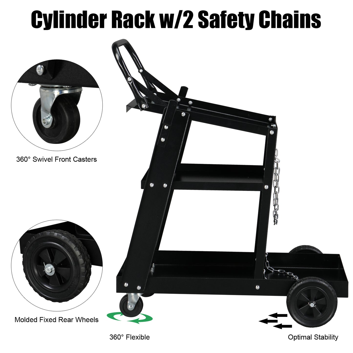Professional Welding Cart Plasma Cutting Machine without Drawer - Black