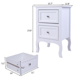 2pcs Country Style Two-Tier Night Tables Large Size - White