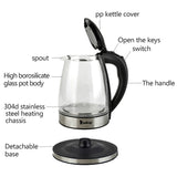 220V 2000W 1.8L Electric Glass Kettle - UK Plug