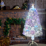 3ft Top With Stars Plastic Base PVC Material Optical Fiber Colorful And Color-Changing 85 Branches Christmas Tree White