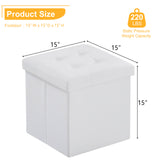 38*38*38cm Pull Point PVC MDF Foldable Storage Footstool White