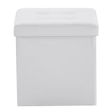 38*38*38cm Pull Point PVC MDF Foldable Storage Footstool White