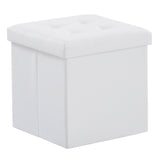 38*38*38cm Pull Point PVC MDF Foldable Storage Footstool White