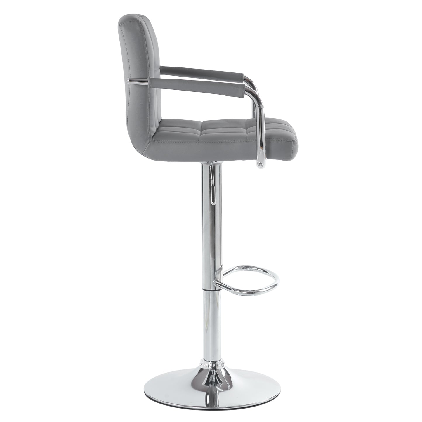 2pcs 60-80cm 6 Checks Round Cushion No Armrest Bar Stool Gray